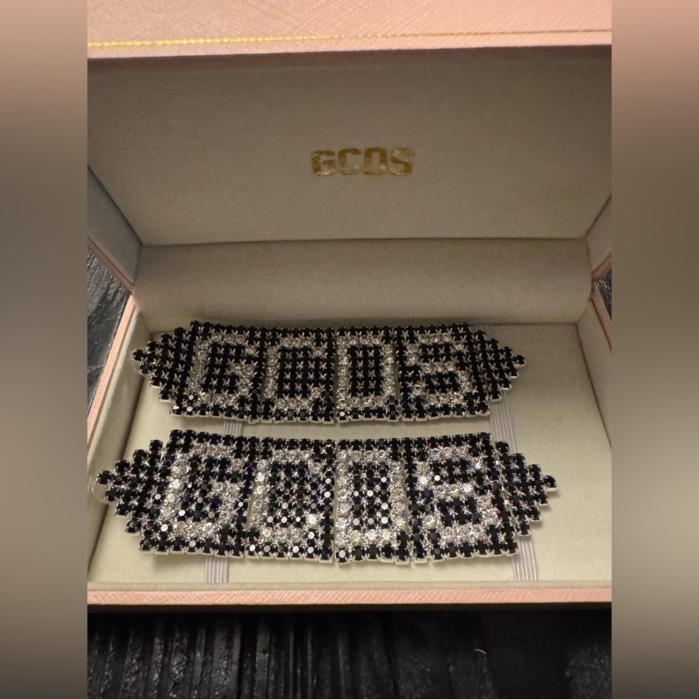 Brand new GCDS Rhinestone earrings, never worn, still in box